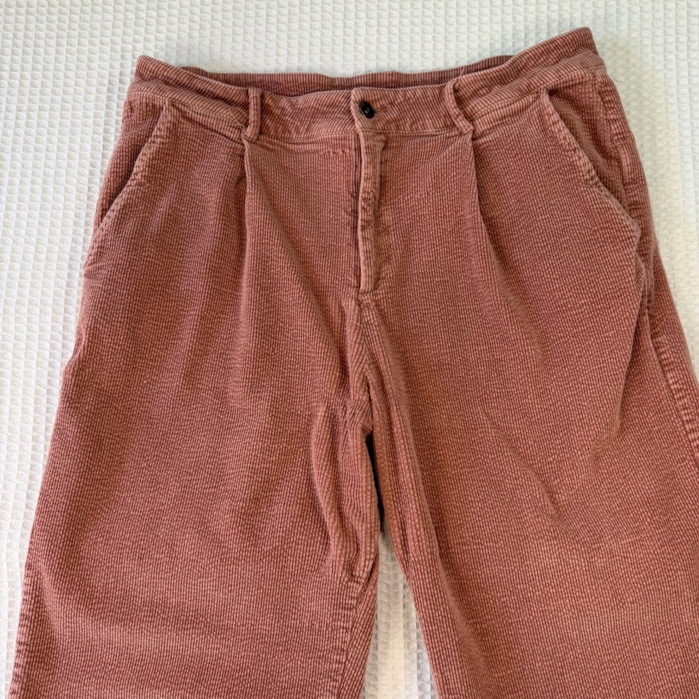 Elodie Womens XL Pink Corduroy Wide Leg Pleated Pants High Rise - Picture 4 of 8